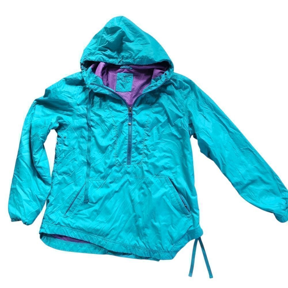 Prana Windbreaker Jacket Womens M Fiona Anorak Blue Green Teal Purple  Pre-owned